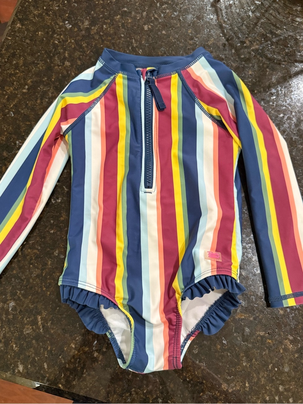 RuffleButts Saltwater Stripe One-Piece Swimsuit size 3T